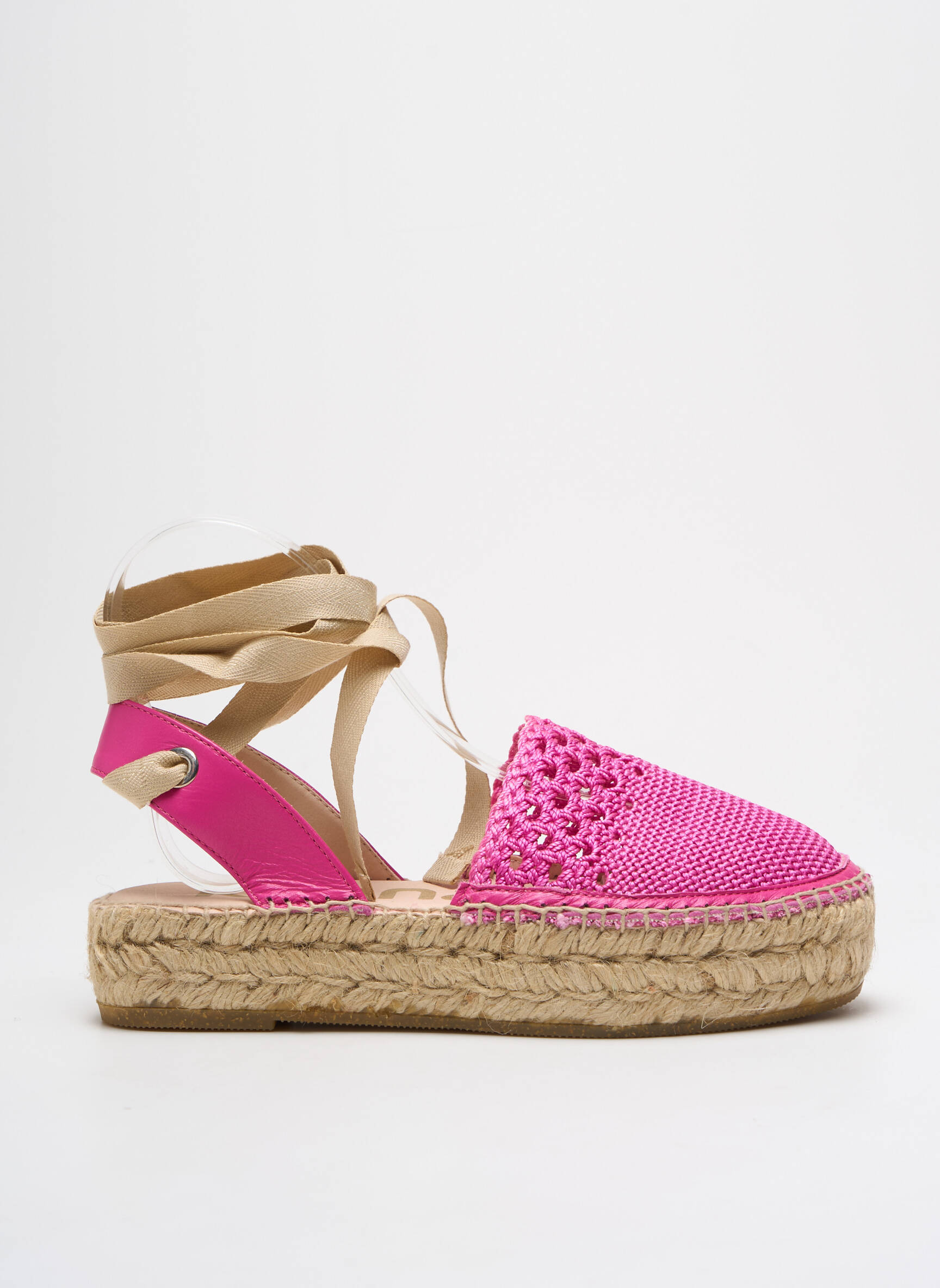 Espadrilės satino audinys kulnas nuo 4 iki 6 cm rožinė KANNA moteris
