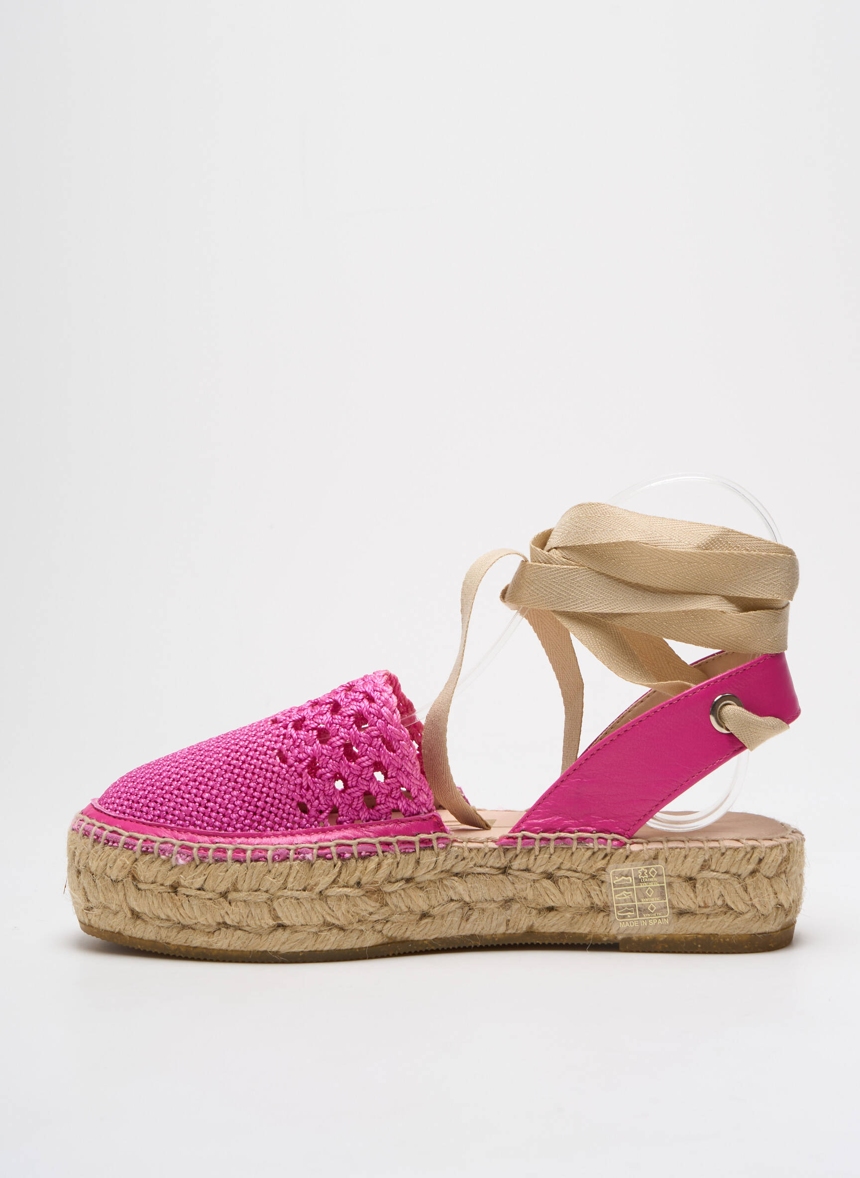 Espadrilės satino audinys kulnas nuo 4 iki 6 cm rožinė KANNA moteris