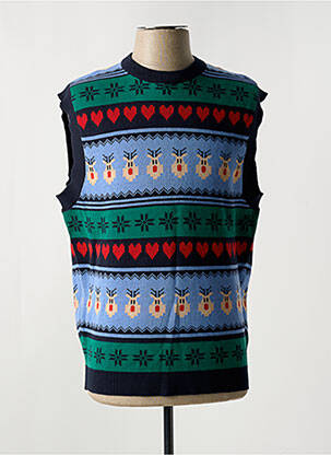 Megztinis tamprumas trumpas rankovės mėlyna JACK & JONES vyras