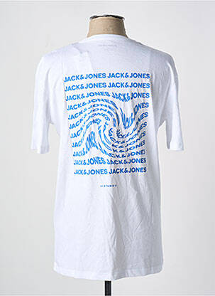 T-marškinys centrinė iškirptė trumpas rankovės baltas JACK & JONES vyras