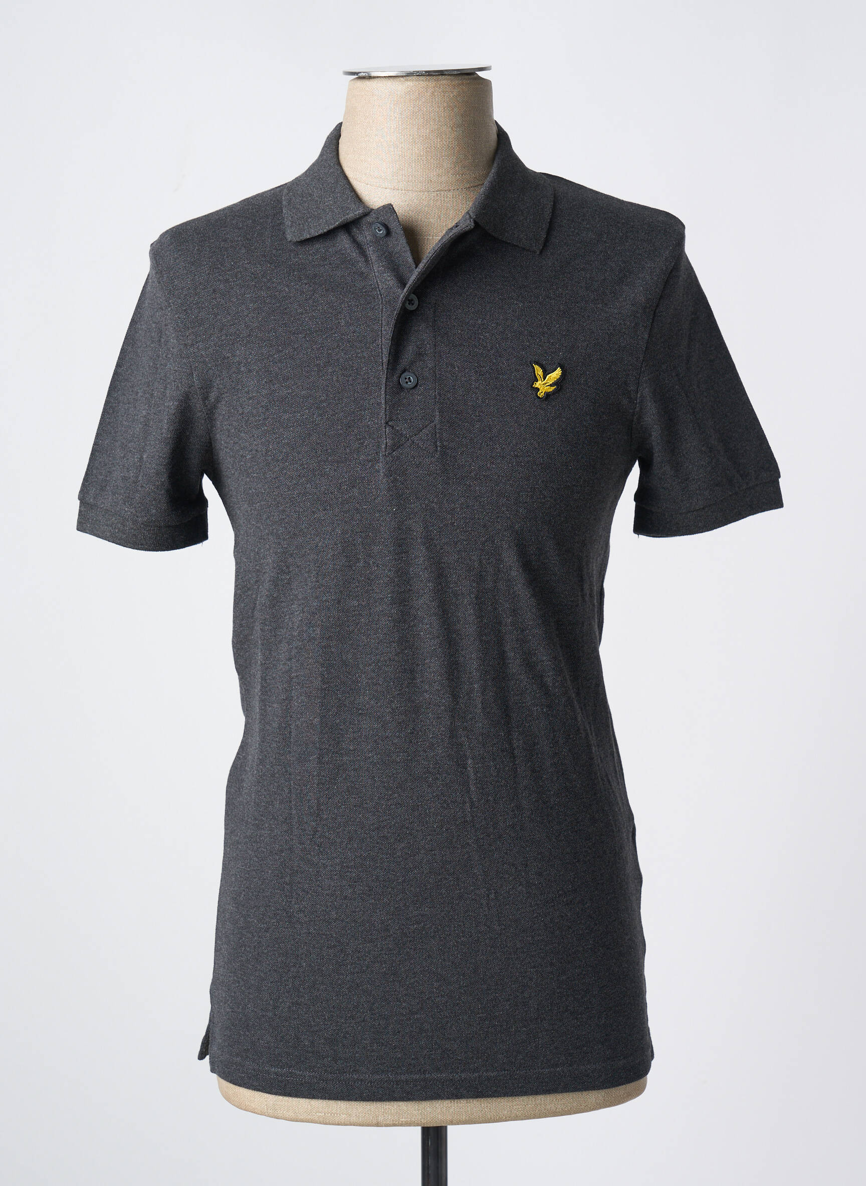 Polo chinamas audinys trumpas rankovės pilka LYLE & SCOTT vyras