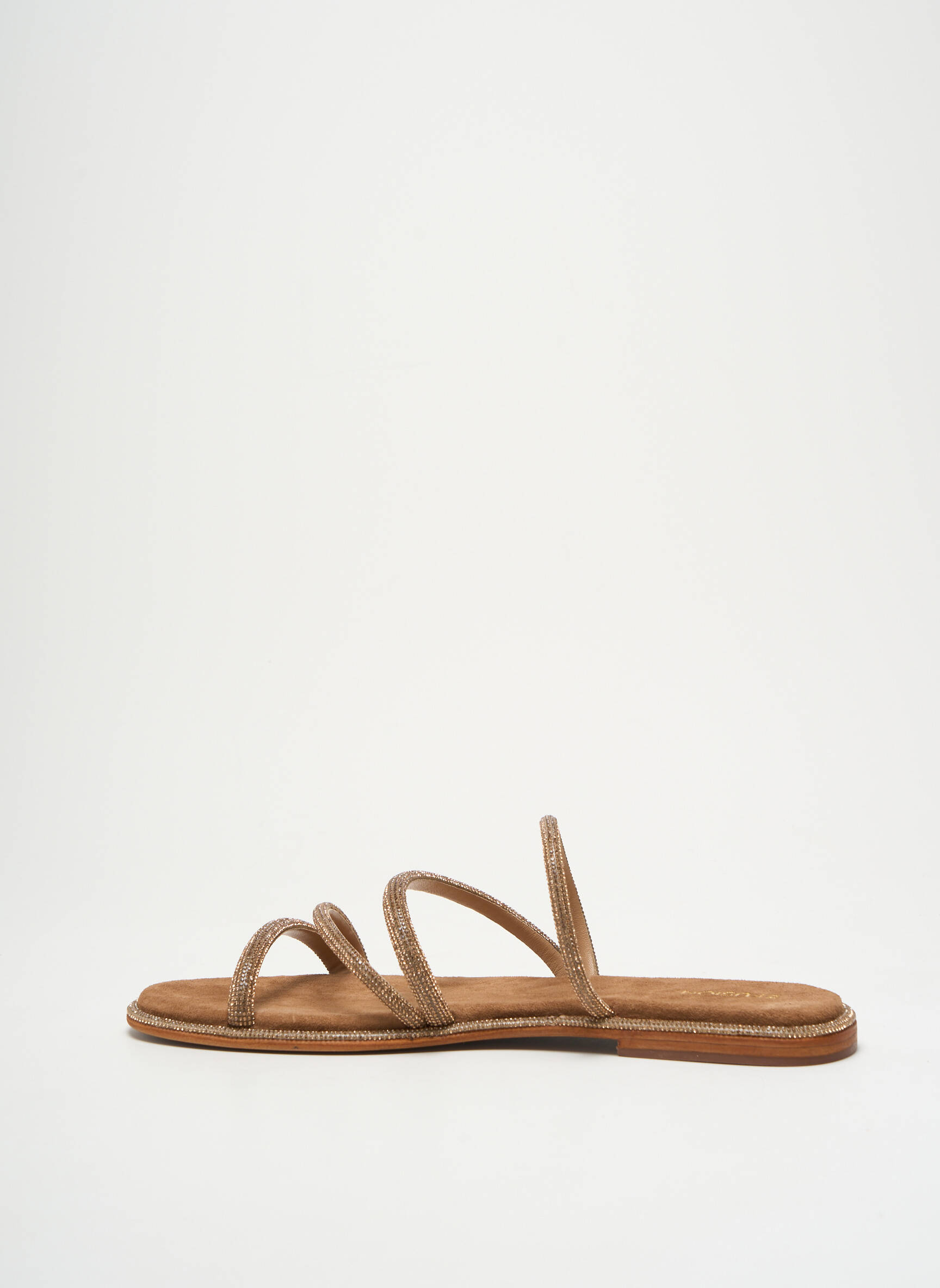 Mule/sabotai chiquet plokščias kulnas iki 3 cm auksas CB FUSION moteris