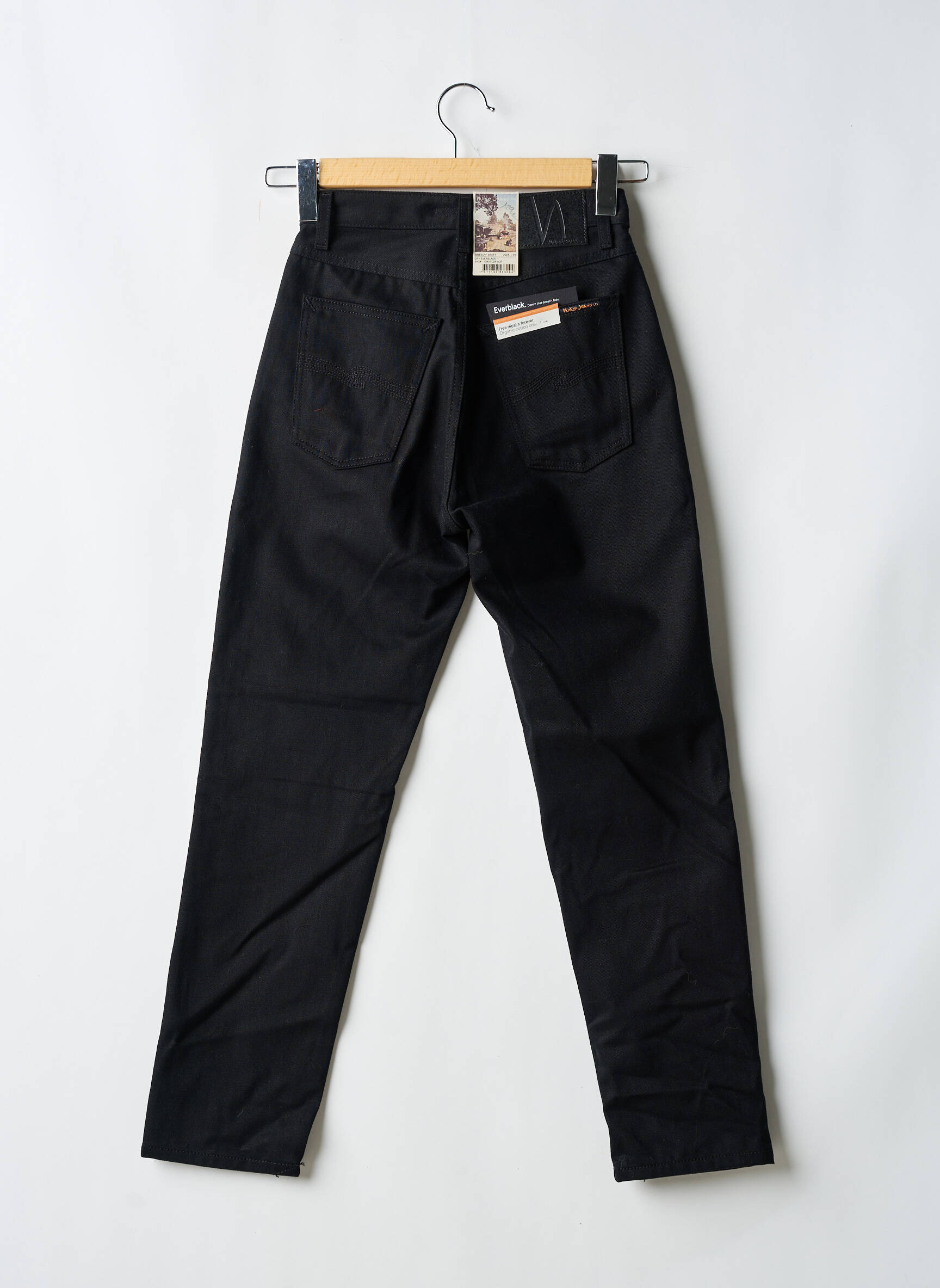 Lieknos džinsai kišenės juodas NUDIE JEANS CO moteris