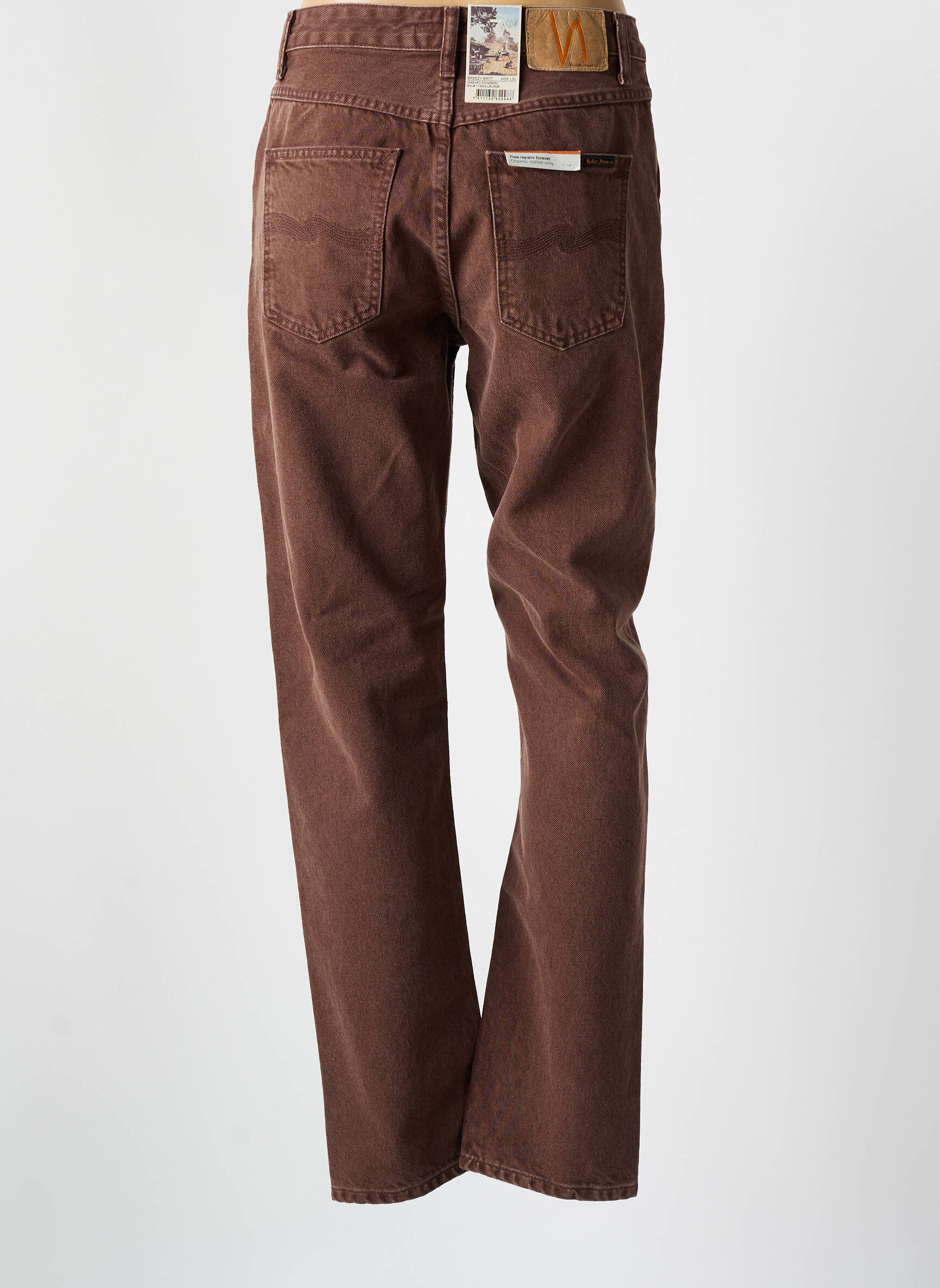 Lieknos kelnės kišenės rudas NUDIE JEANS CO moteris