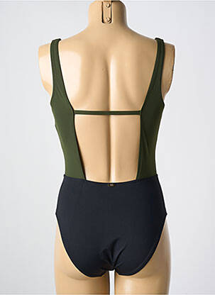 Vienos dalies maudymosi kostiumas satino efektas aukšti trikampiai žalias AMORESSA moteris