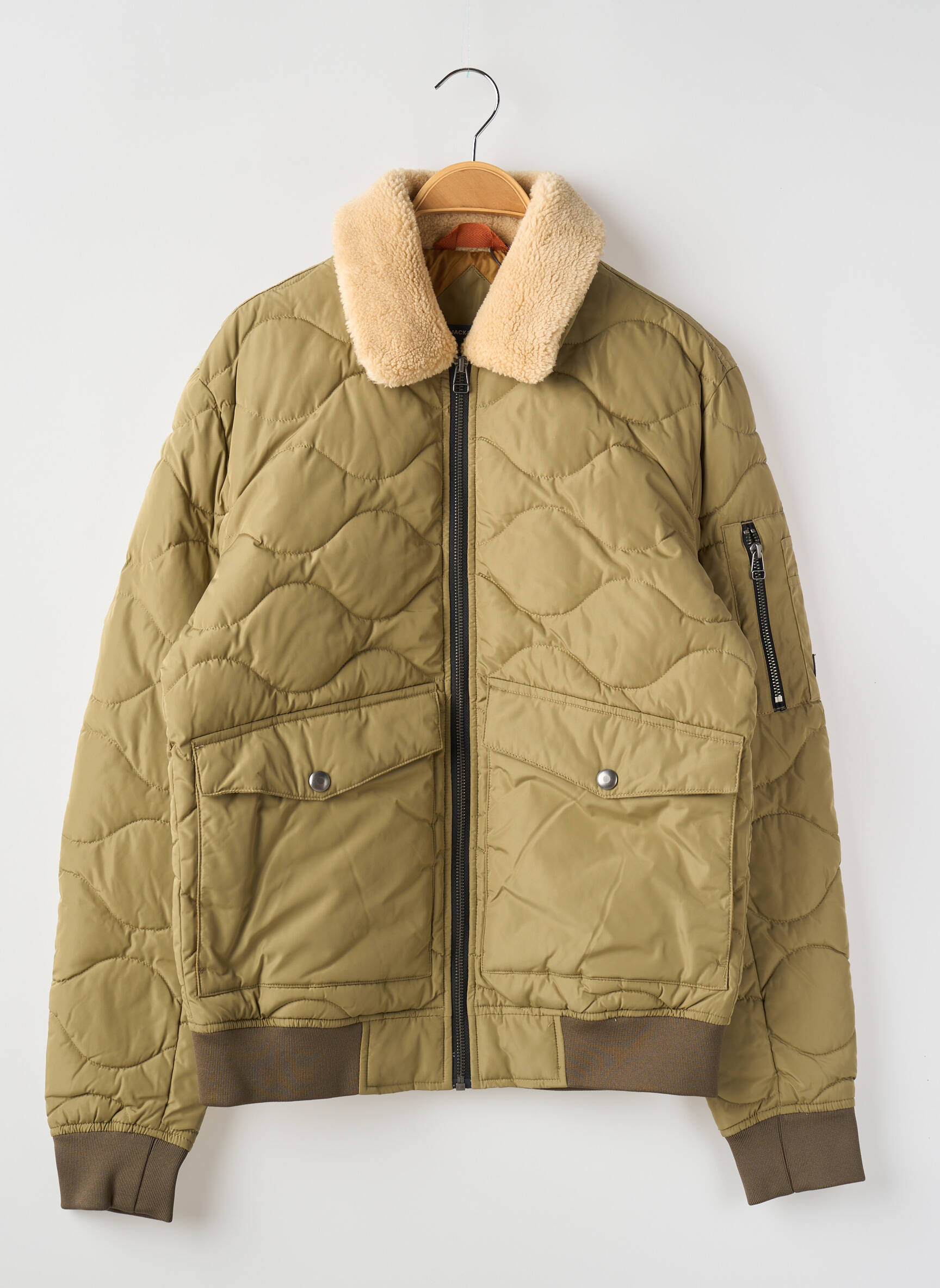 Pūkinė striukė kišenės be gobtuvų žalias JACK & JONES vyras