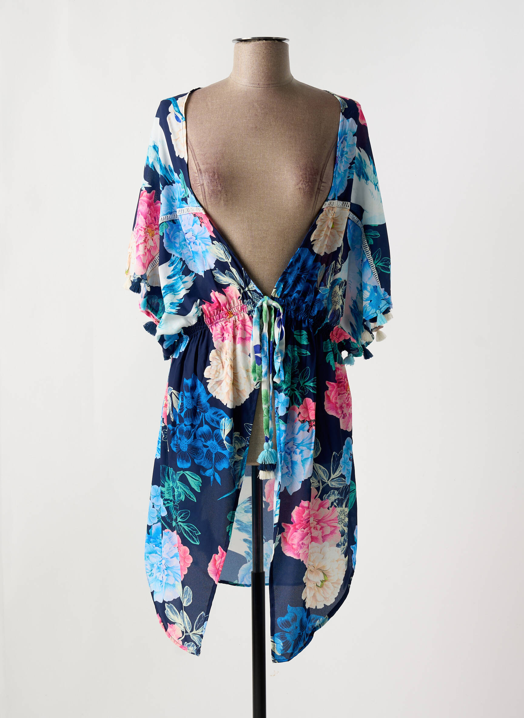Kimono striukė col v mėlyna MILONGA moteris