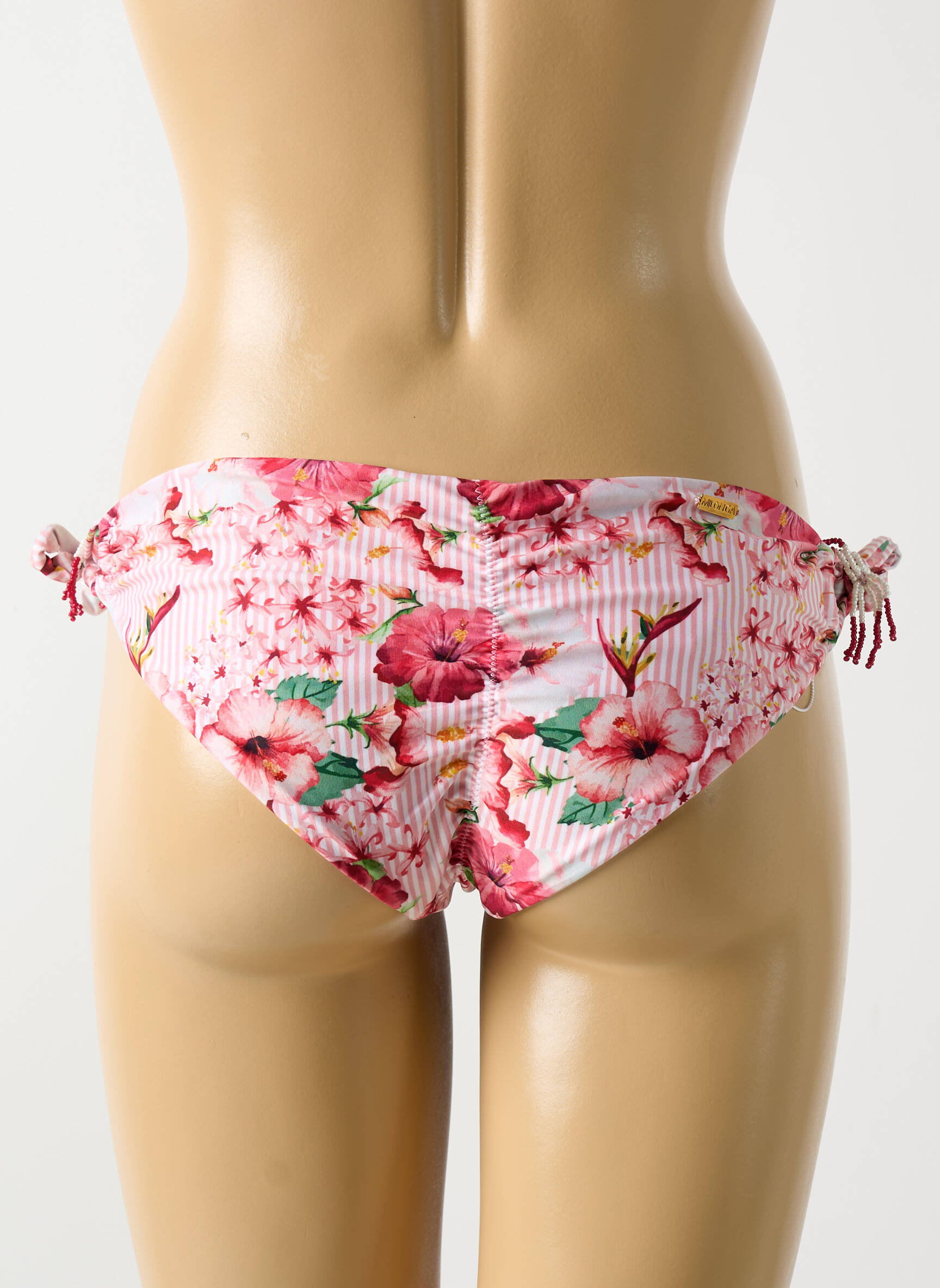 Maudymosi kelnaitės gėlių raštas bikini rožinė MILONGA moteris