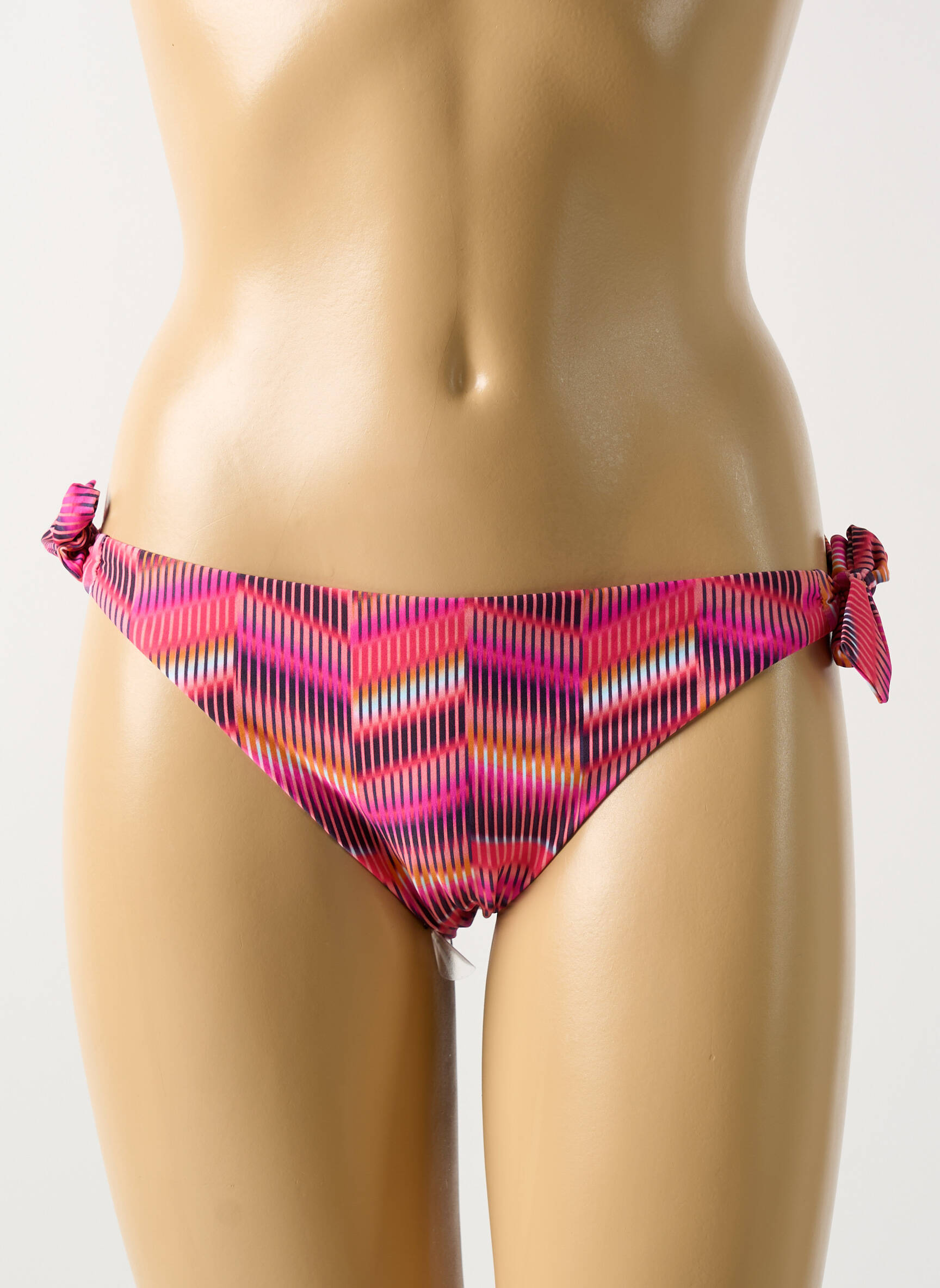 Maudymosi kelnaitės satino efektas bikini rožinė CYELL moteris