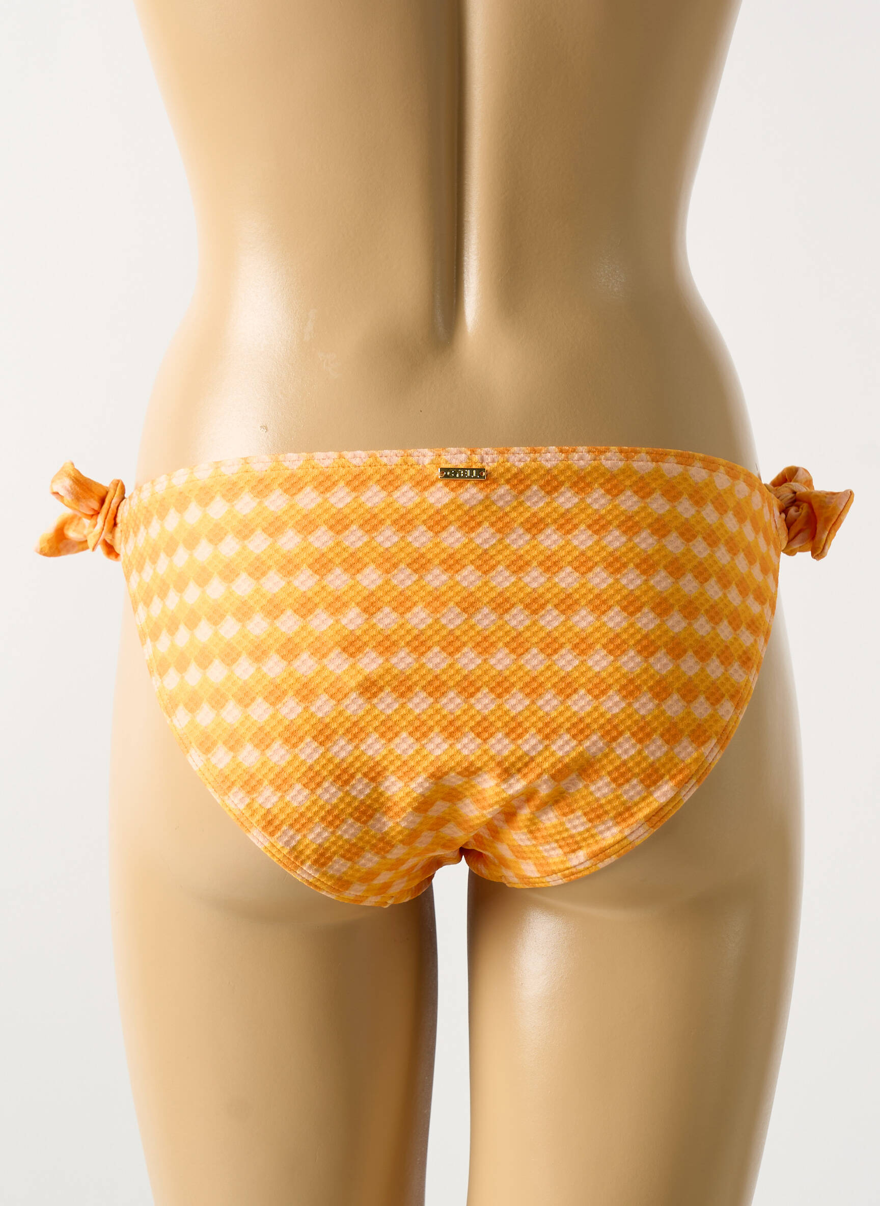 Maudymosi kelnaitės užsegimas su raišteliais bikini oranžinė CYELL moteris