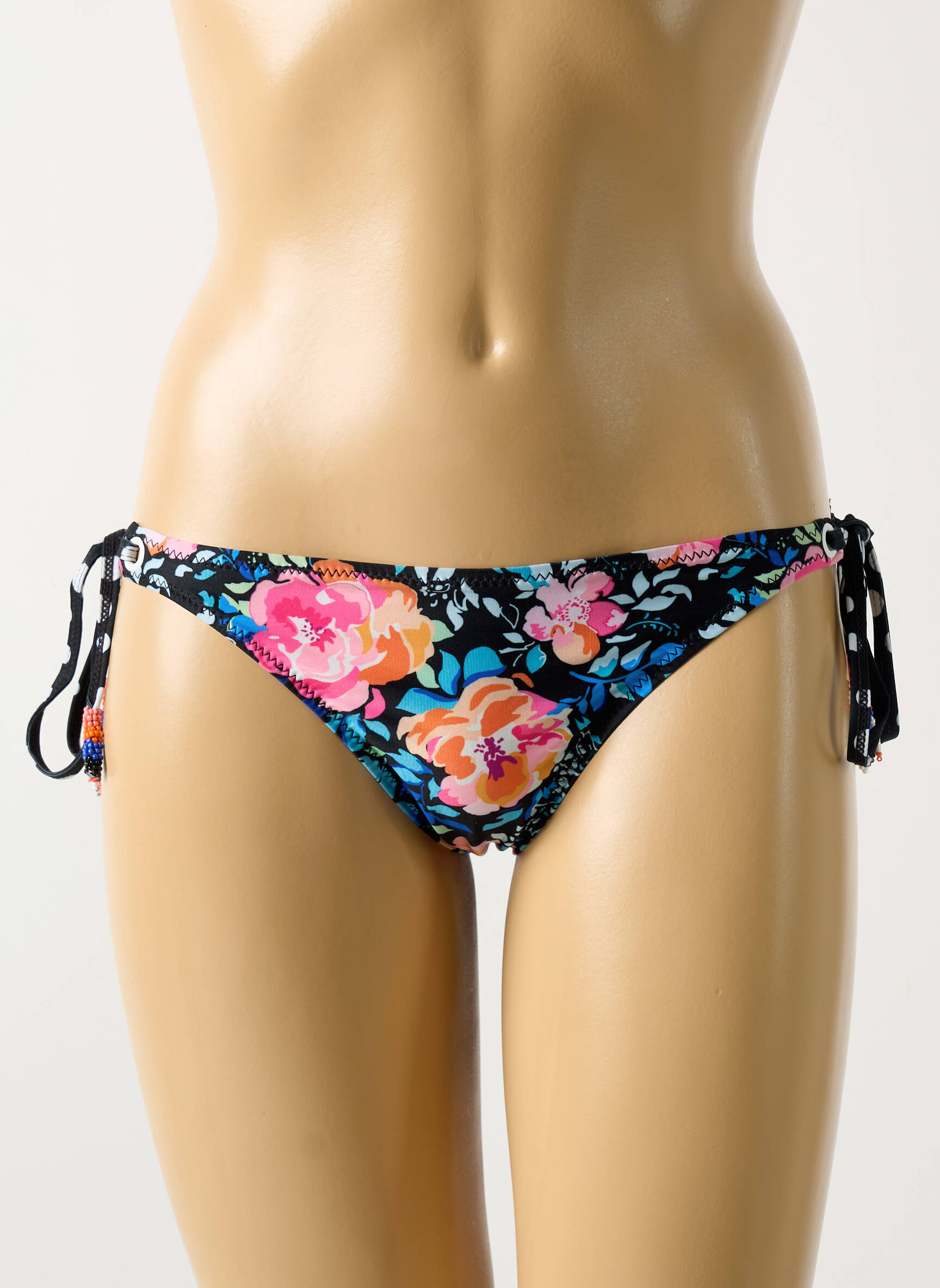 Maudymosi kelnaitės gėlių raštas bikini juodas MILONGA moteris