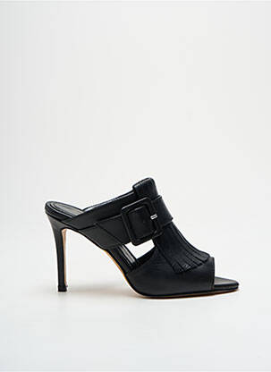 Mule/sabotai satino audinys kulnas nuo 7 iki 9 cm juodas GIANCARLO moteris