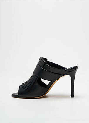 Mule/sabotai satino audinys kulnas nuo 7 iki 9 cm juodas GIANCARLO moteris