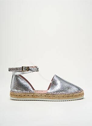 Espadrilės satino audinys plokščias kulnas iki 3 cm sidabrinė BRUMA moteris
