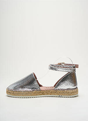 Espadrilės satino audinys plokščias kulnas iki 3 cm sidabrinė BRUMA moteris