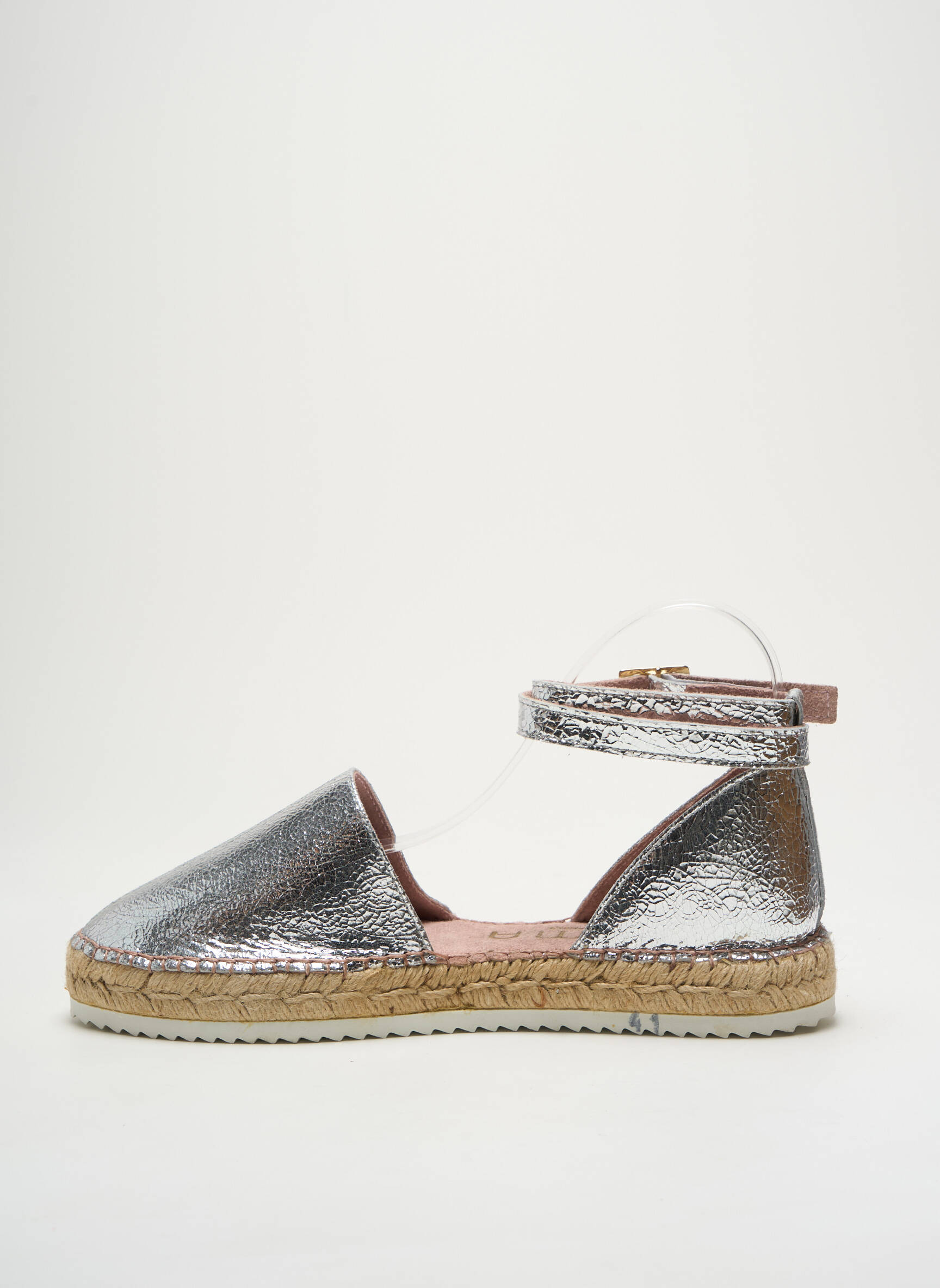 Espadrilės satino audinys plokščias kulnas iki 3 cm sidabrinė BRUMA moteris
