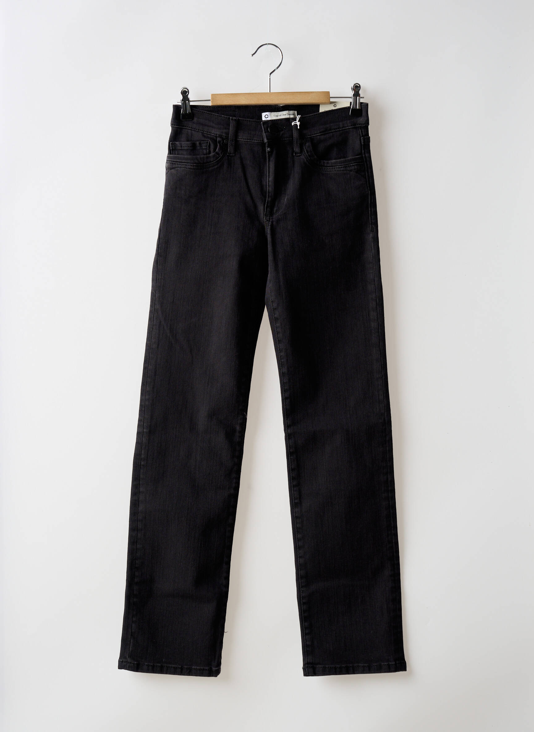 Lieknos džinsai brutinis audimas normala dydis juodas CUP OF JOE DENIM moteris