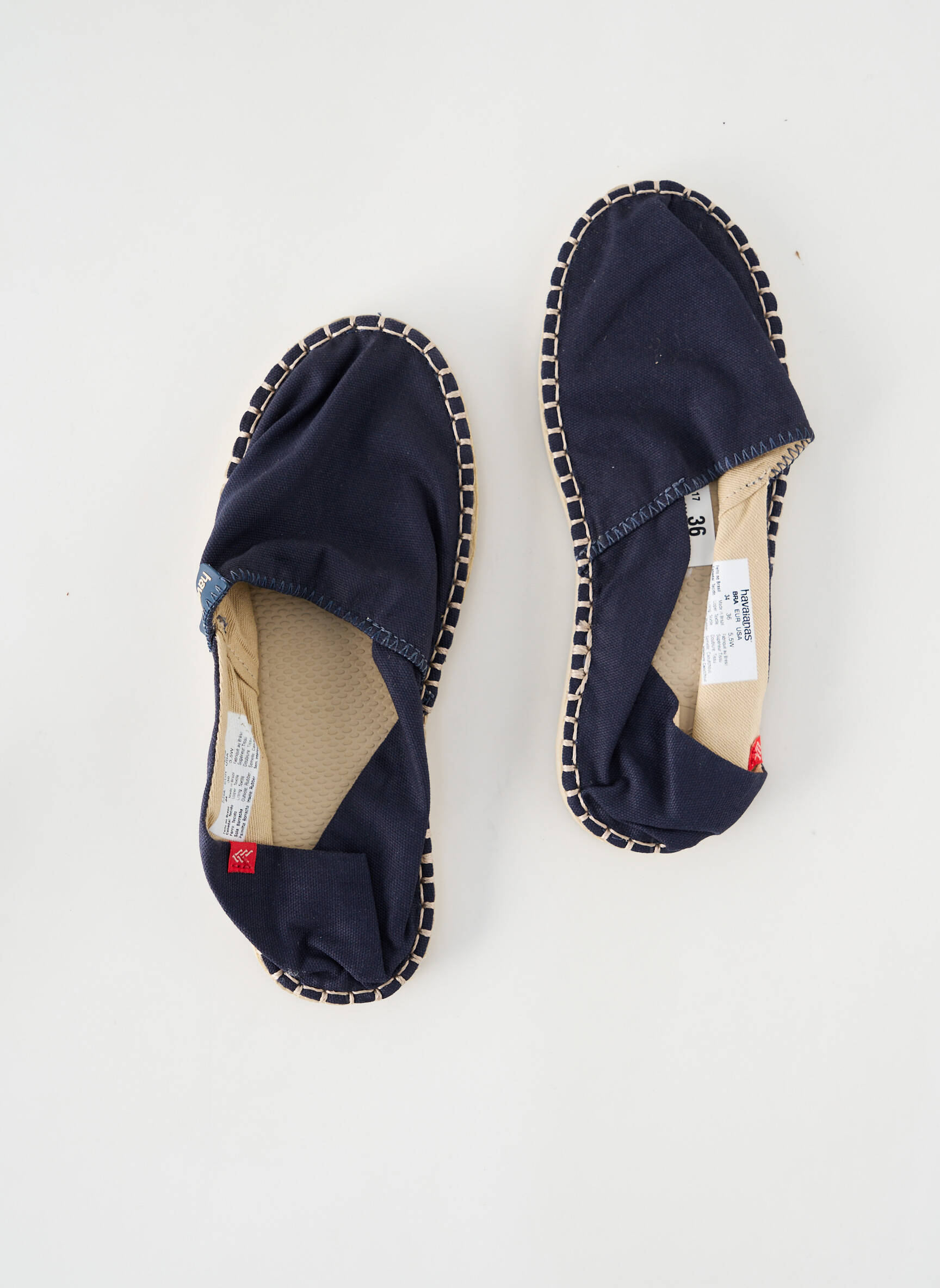 Espadrilės apvalus mygtukas plokščias kulnas iki 3 cm mėlyna HAVAIANAS moteris