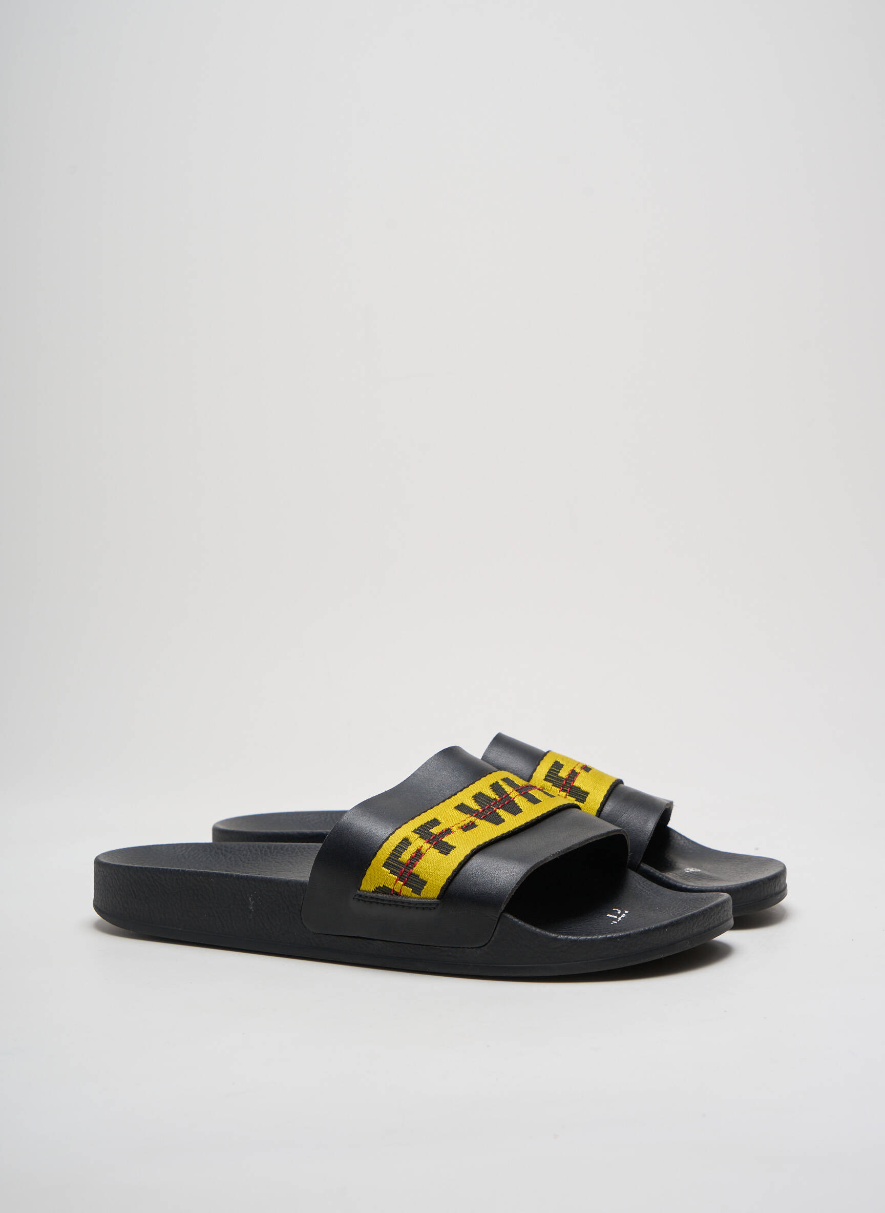 Mule/sabotai satino audinys atvira pabaiga geltona OFF WHITE vyras