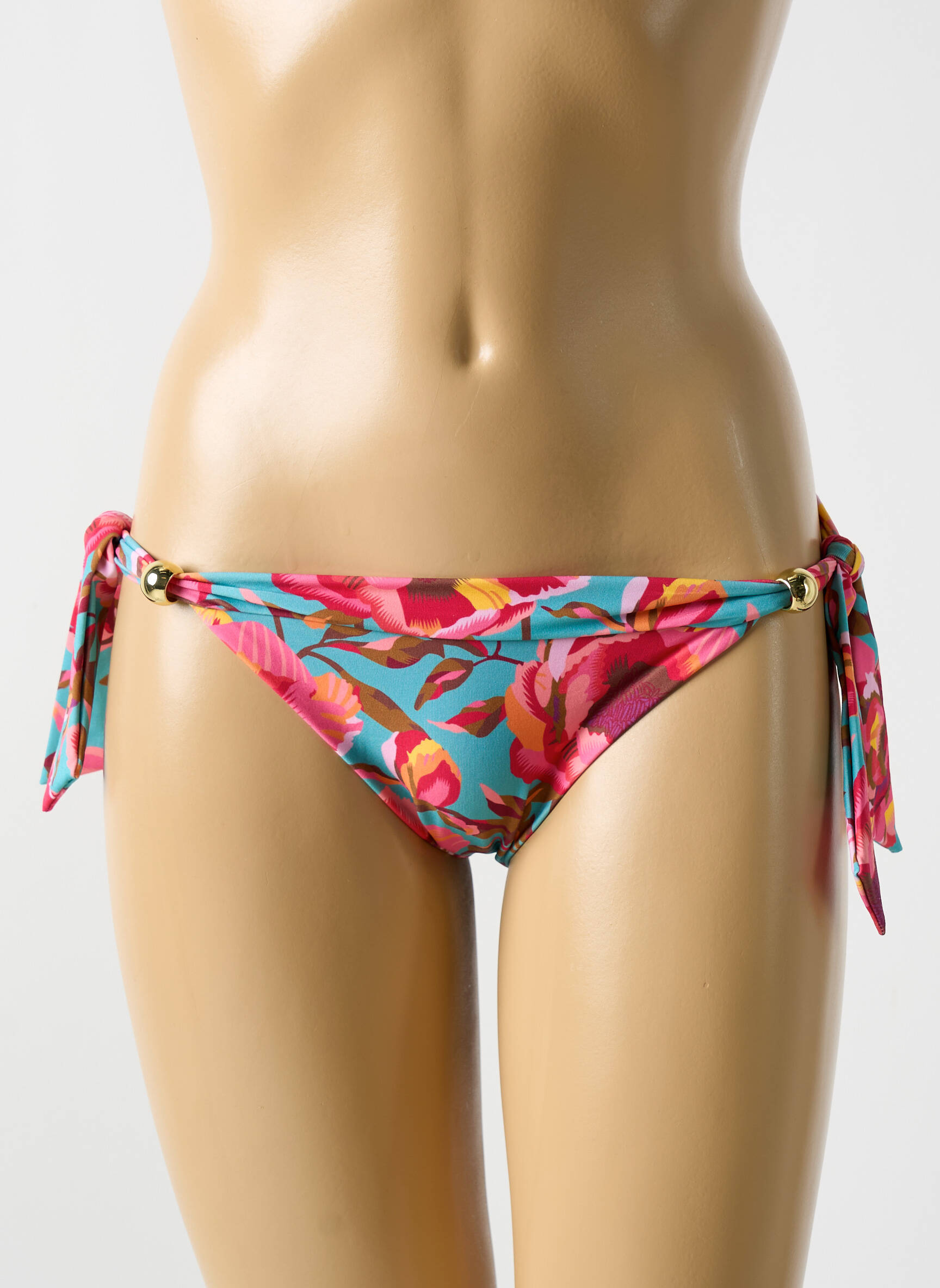 Maudymosi kelnaitės gėlių raštas bikini rožinė CYELL moteris