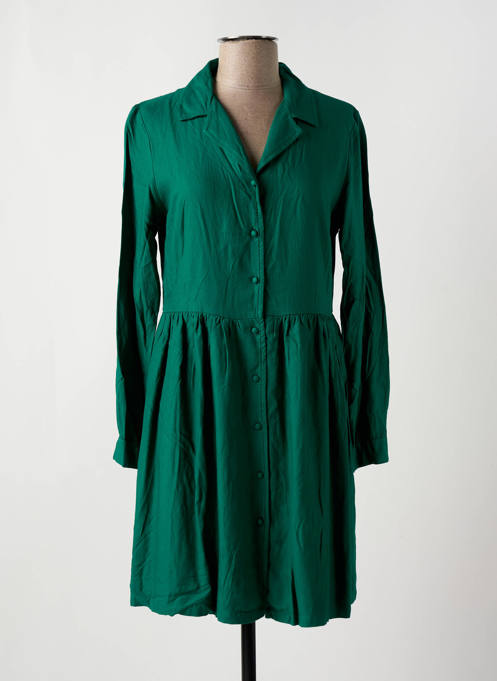 Trumpa suknelė sklandi forma ilgos rankovės žalias LES TROPEZIENNES moteris