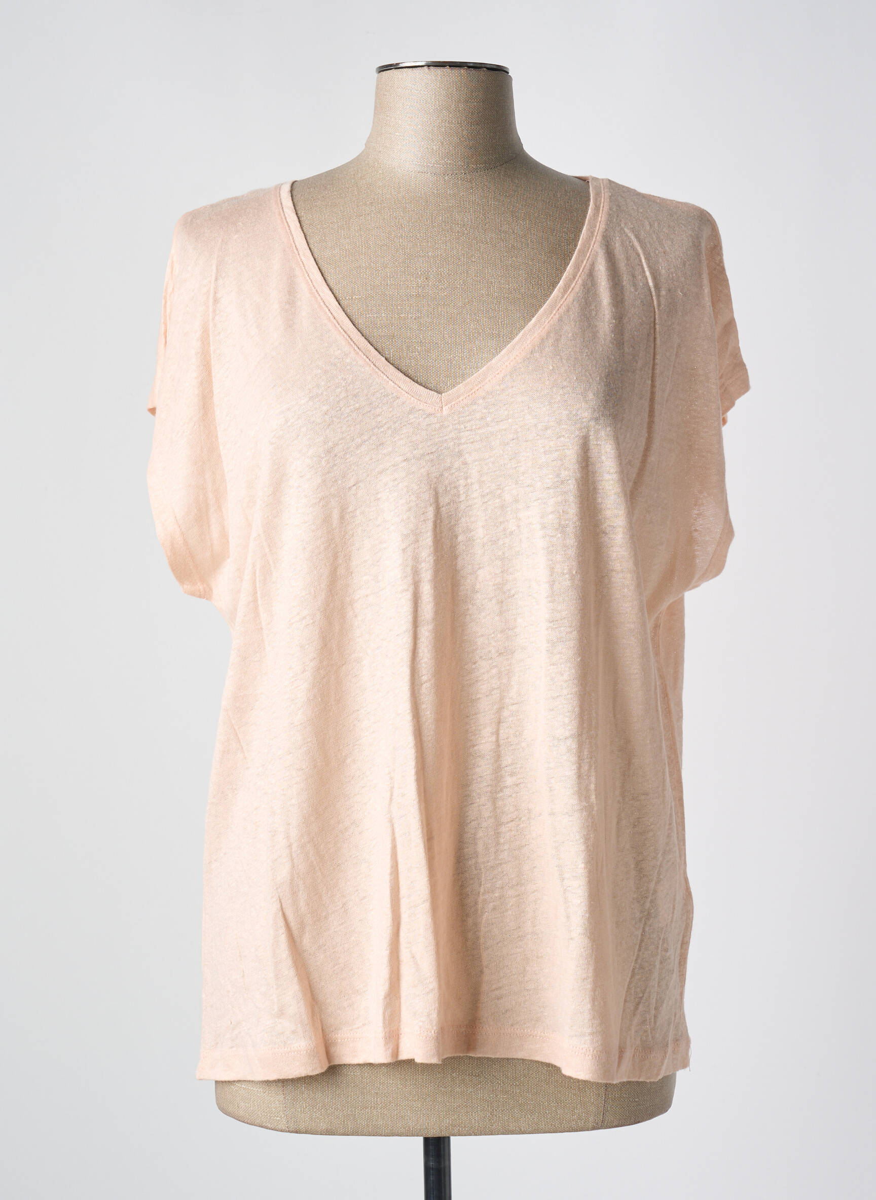T-marškinys tiesi kirpimas trumpas rankovės rožinė LA FEE MARABOUTEE moteris