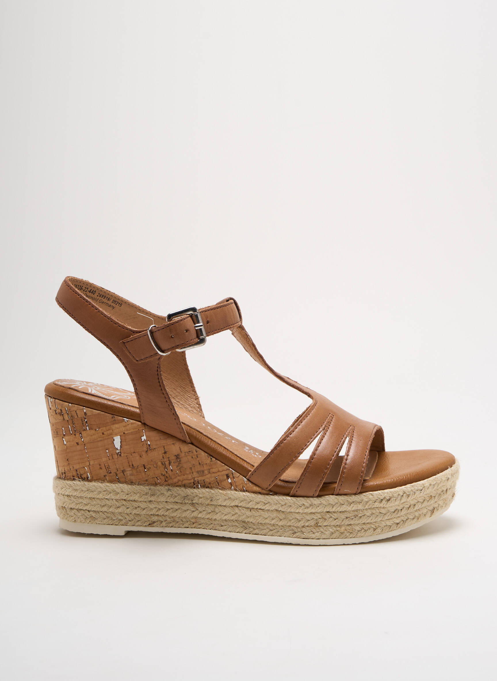 Espadrilės amortizuojančios pado tipas kulnas nuo 7 iki 9 cm rudas MARCO TOZZI moteris