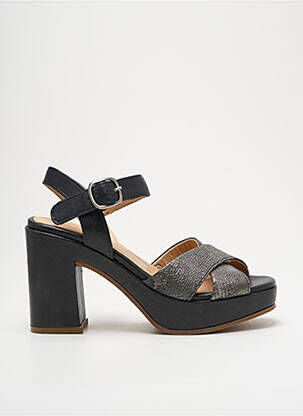 Sandalai/nu pėdos pusiau kompensuotas kulnas nuo 7 iki 9 cm juodas MINKA DESIGN moteris