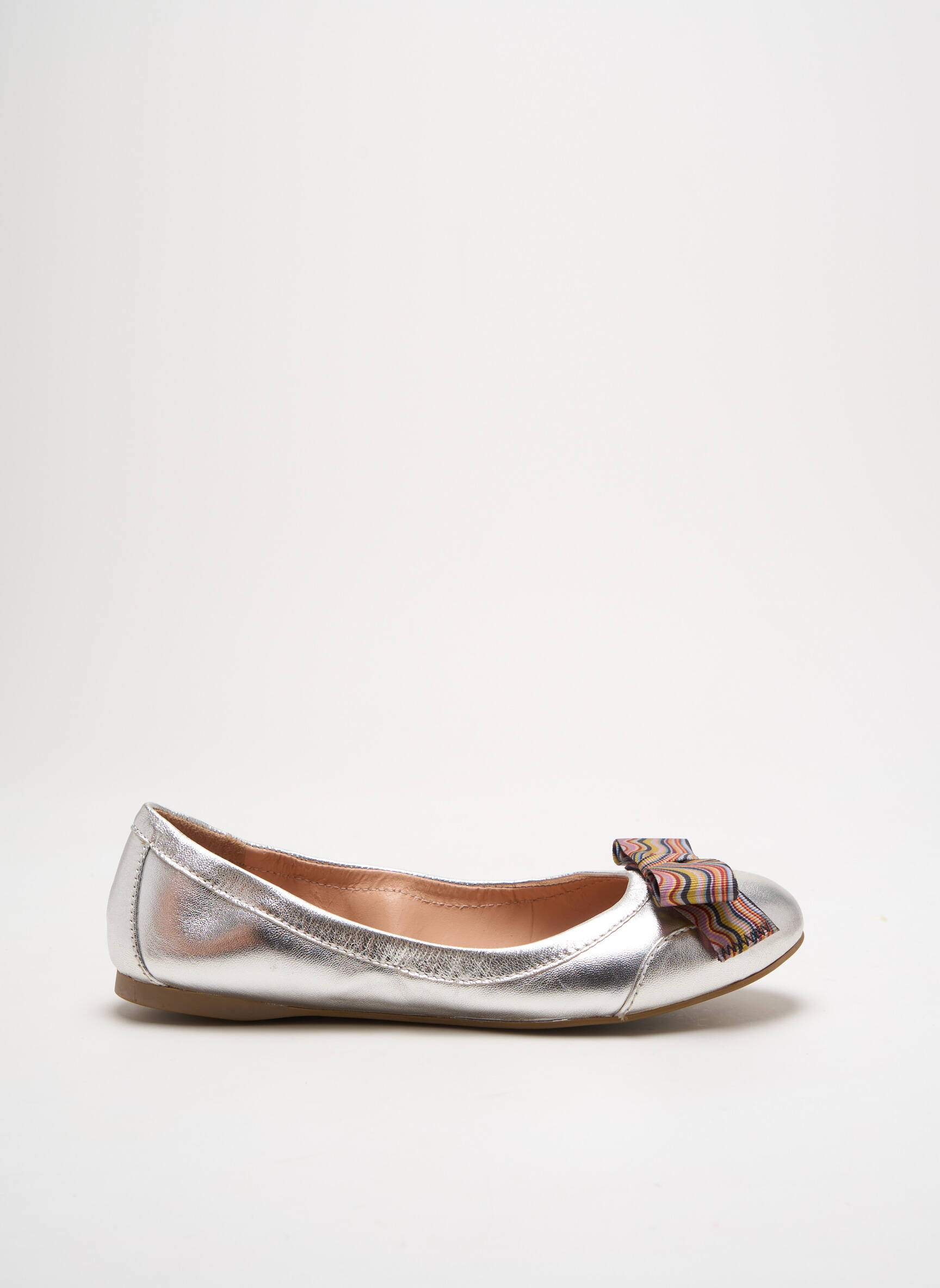 Balerinos lygus audinys plokščias kulnas iki 3 cm sidabrinė PAUL SMITH moteris