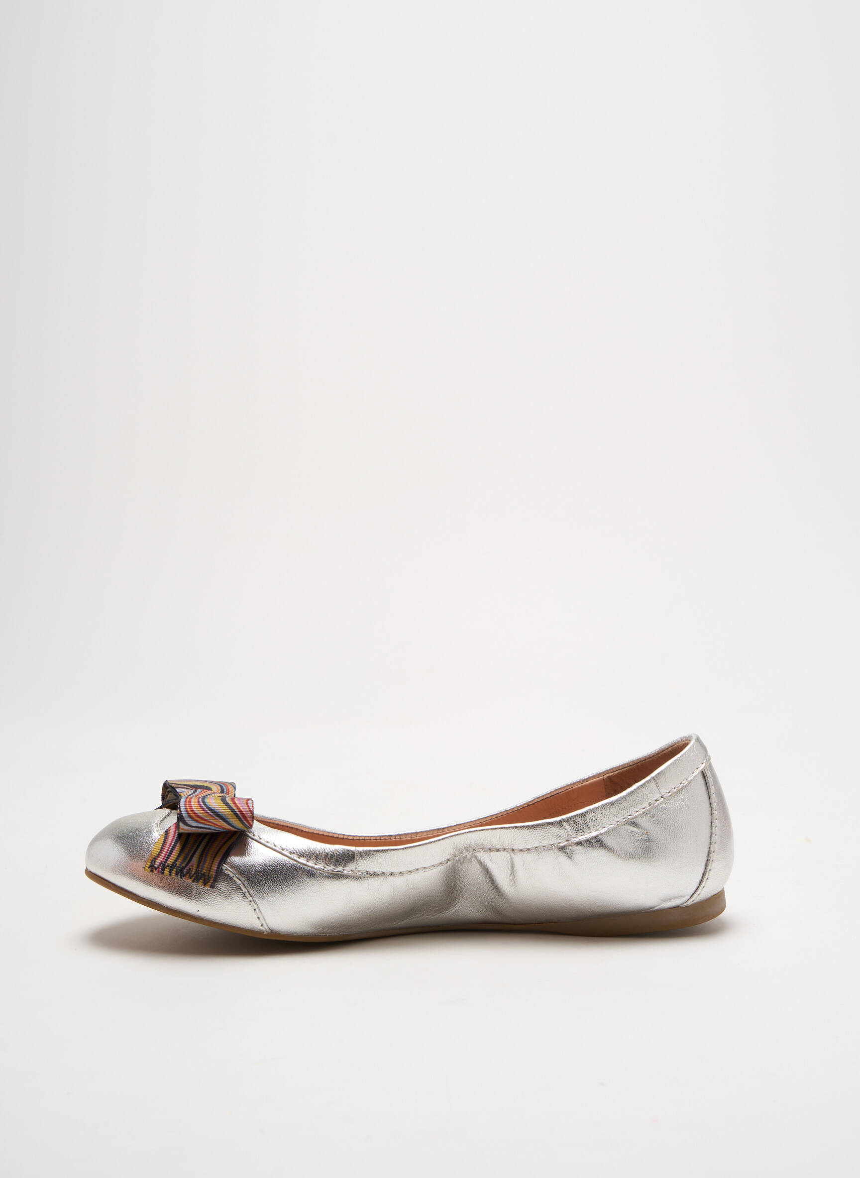 Balerinos lygus audinys plokščias kulnas iki 3 cm sidabrinė PAUL SMITH moteris
