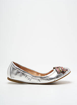 Balerinos lygus audinys plokščias kulnas iki 3 cm sidabrinė PAUL SMITH moteris
