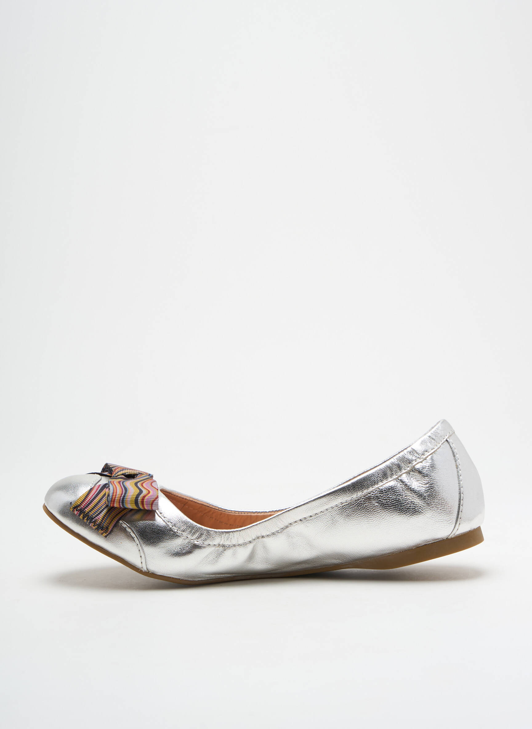 Balerinos lygus audinys plokščias kulnas iki 3 cm sidabrinė PAUL SMITH moteris