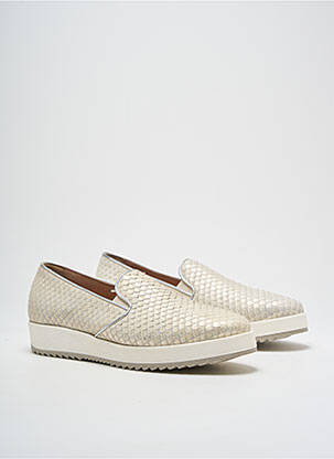 Slip-on batai satino audinys kulnas nuo 4 iki 6 cm bežinis DONNA PIU moteris