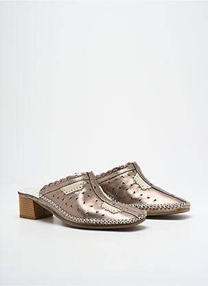 Mule/sabotai lygus audinys kulnas nuo 4 iki 6 cm rudas SWEDI moteris