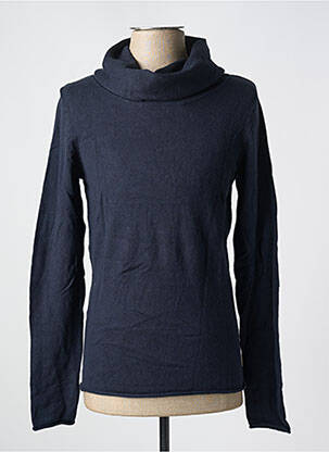 Megztinis su aukštu kaklu centrinė iškirptė ilgos rankovės mėlyna JACK & JONES vyras