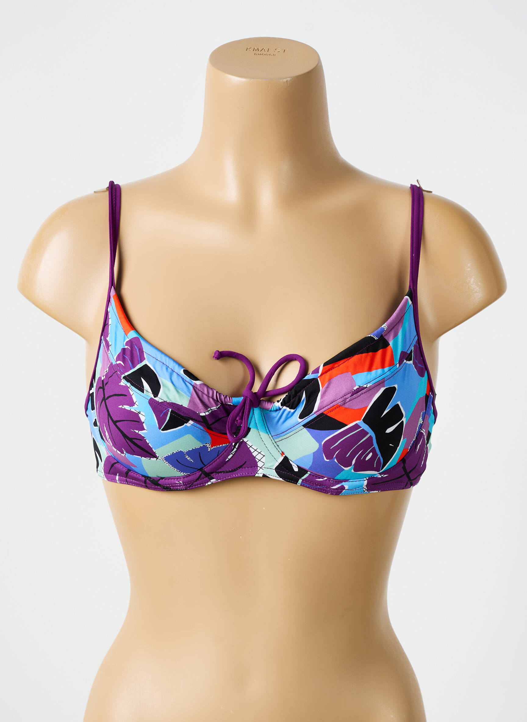 Maudymosi viršūnė tamprumas pilnas palaikantis liemenėlės viršus violetinis BIKINI BAR moteris