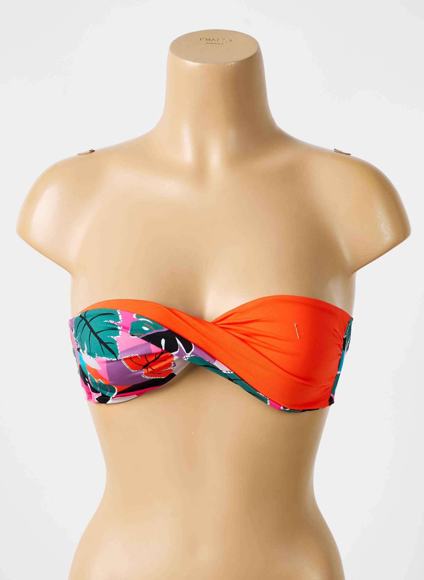 Maudymosi viršūnė tamprumas viršutinė juostelė oranžinė BIKINI BAR moteris