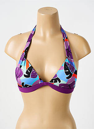 Maudymosi viršūnė tamprumas push-up liemenėlė su aukštu palaikymu violetinis BIKINI BAR moteris