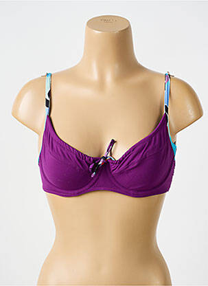 Maudymosi viršūnė tamprumas aukštas balkoninis liemenėlė violetinis BIKINI BAR moteris