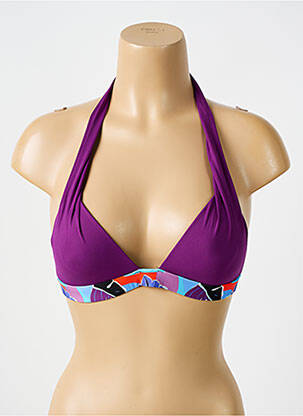 Maudymosi viršūnė tamprumas push-up liemenėlė su aukštu palaikymu violetinis BIKINI BAR moteris