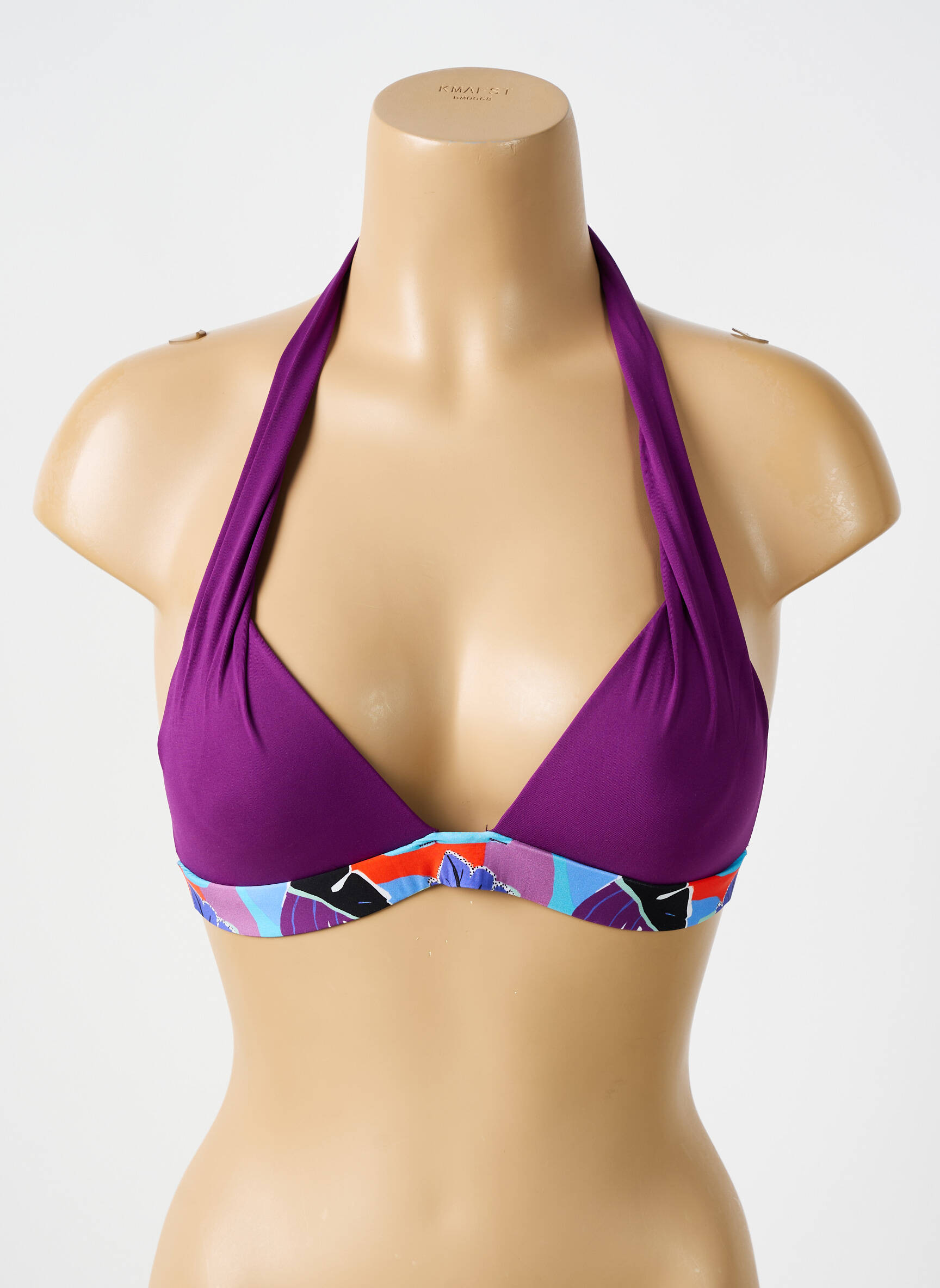Maudymosi viršūnė tamprumas push-up liemenėlė su aukštu palaikymu violetinis BIKINI BAR moteris