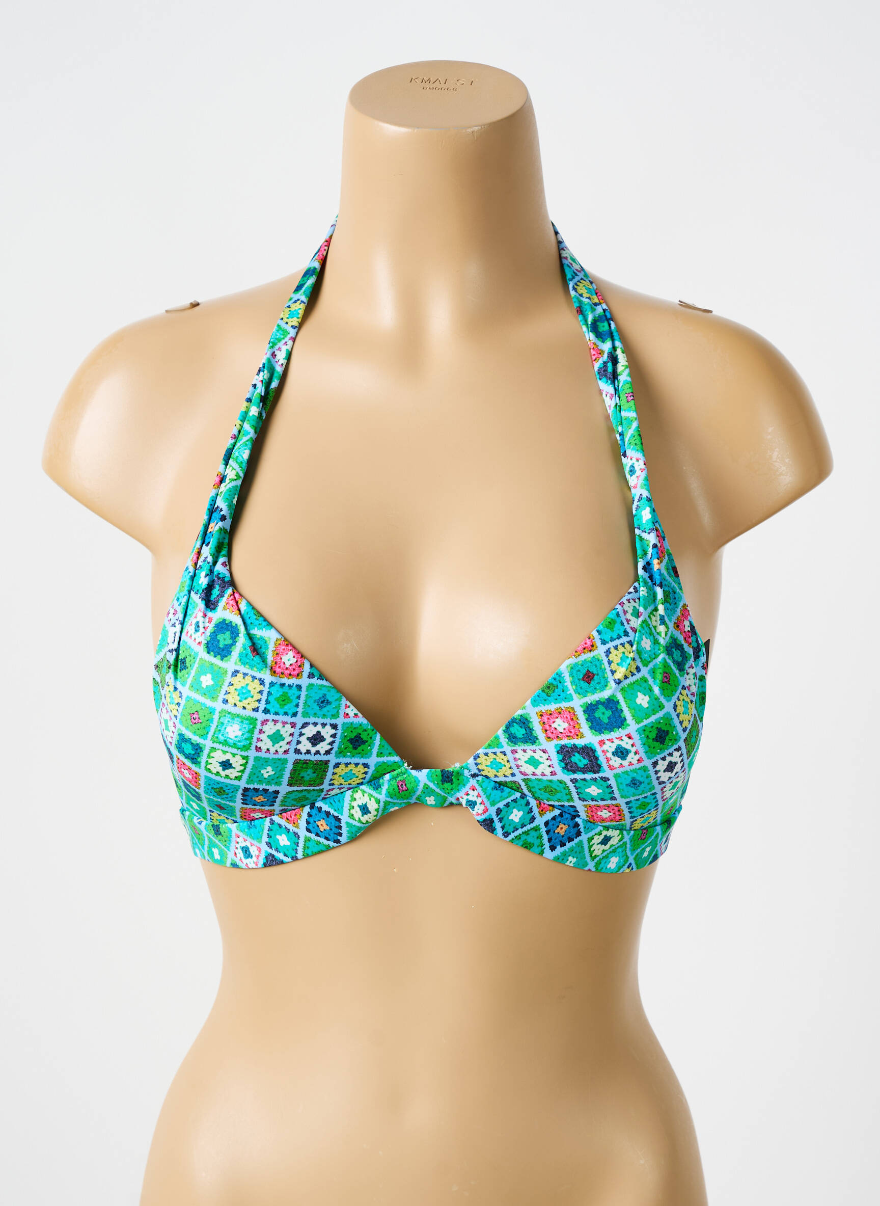 Maudymosi viršūnė tamprumas push-up liemenėlė su aukštu palaikymu mėlyna BIKINI BAR moteris