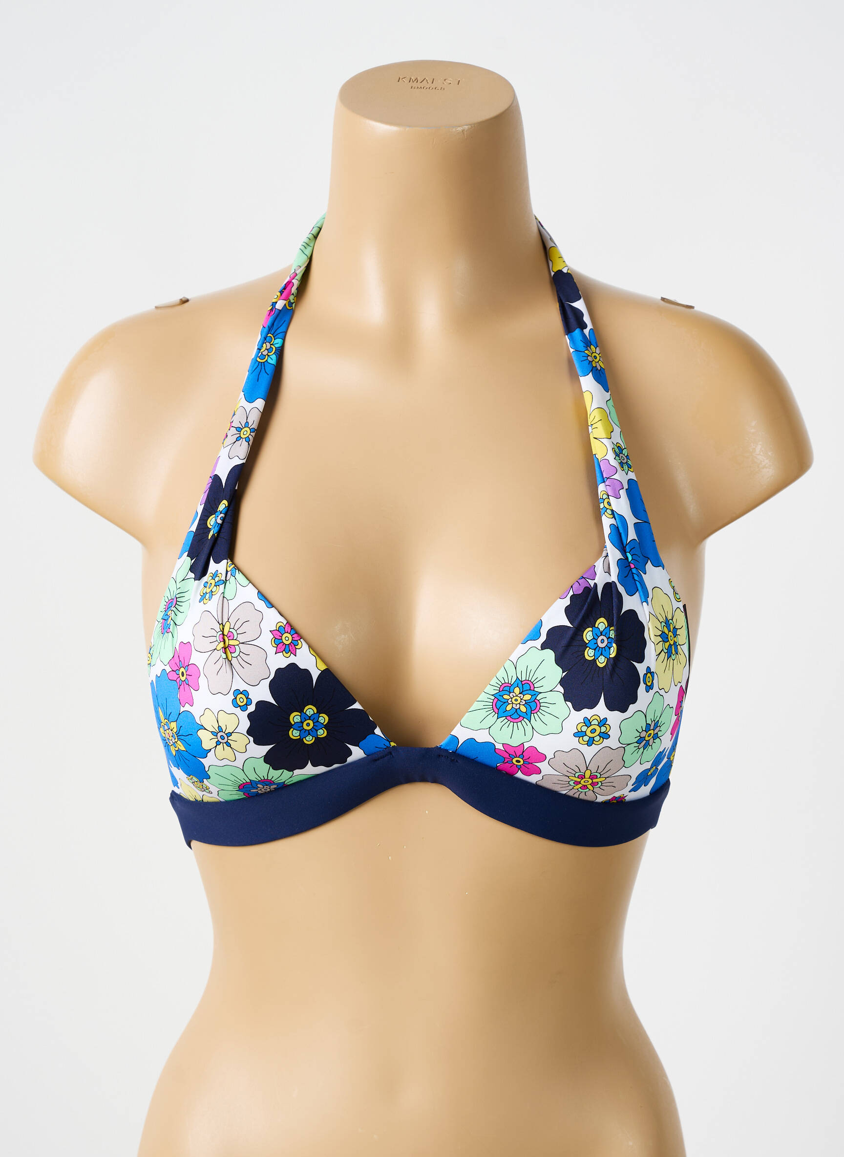 Maudymosi viršūnė tamprumas push-up liemenėlė su aukštu palaikymu mėlyna BIKINI BAR moteris