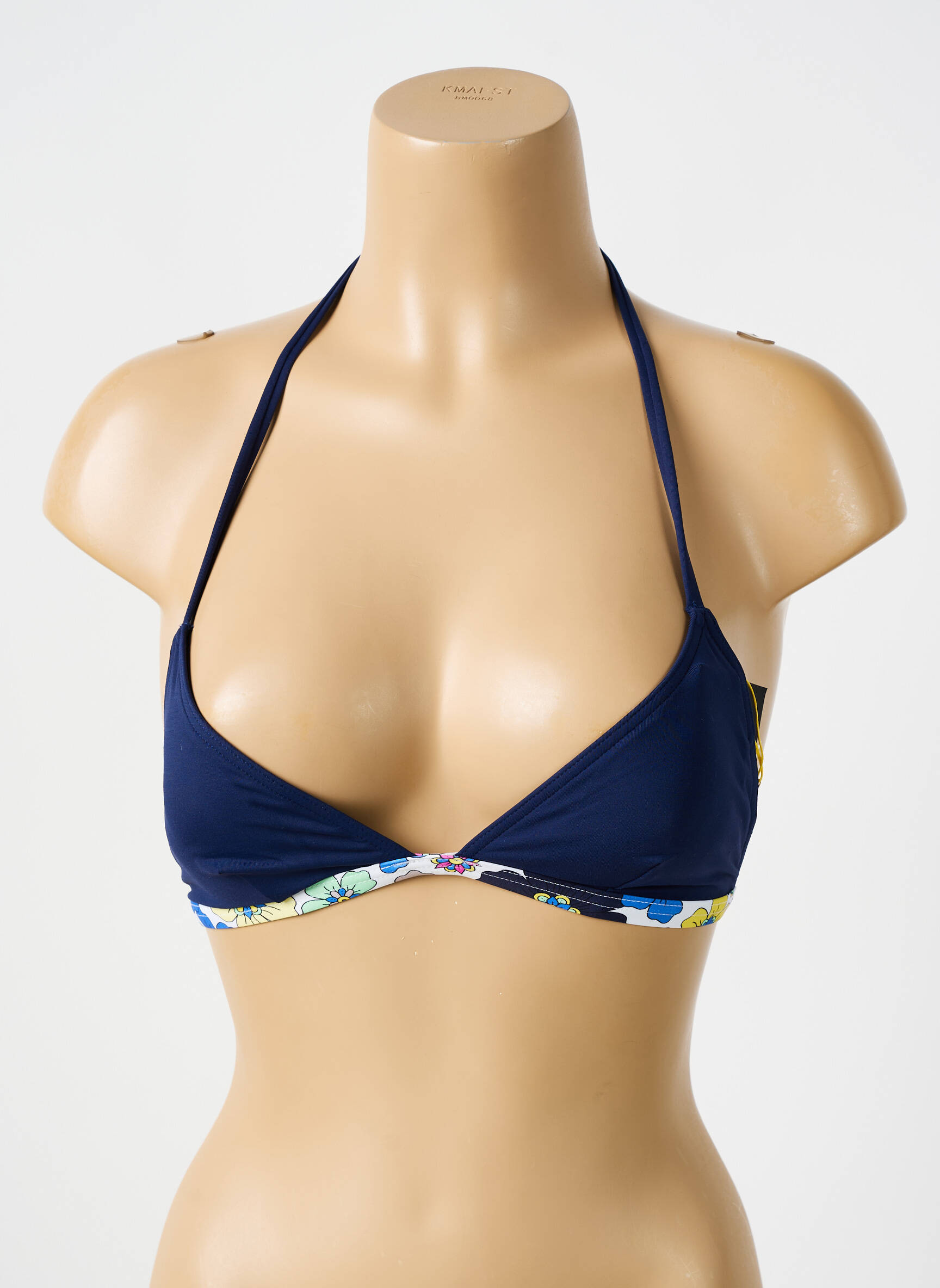 Maudymosi viršūnė tamprumas liemenėlė su išimamu putų paminkštinimu mėlyna BIKINI BAR moteris