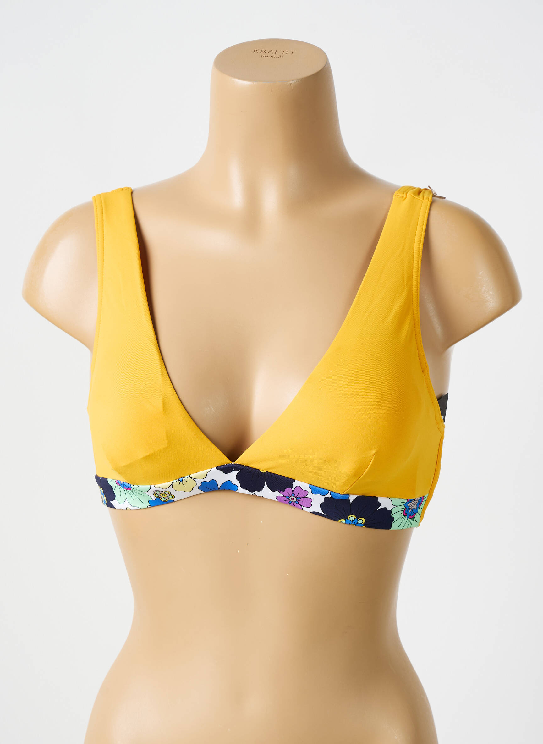 Maudymosi viršūnė tamprumas pilnas palaikantis liemenėlės viršus geltona BIKINI BAR moteris