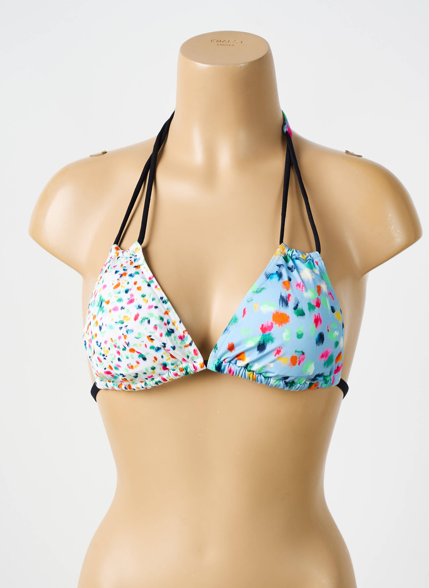 Maudymosi viršūnė tamprumas aukšti trikampiai mėlyna BIKINI BAR moteris