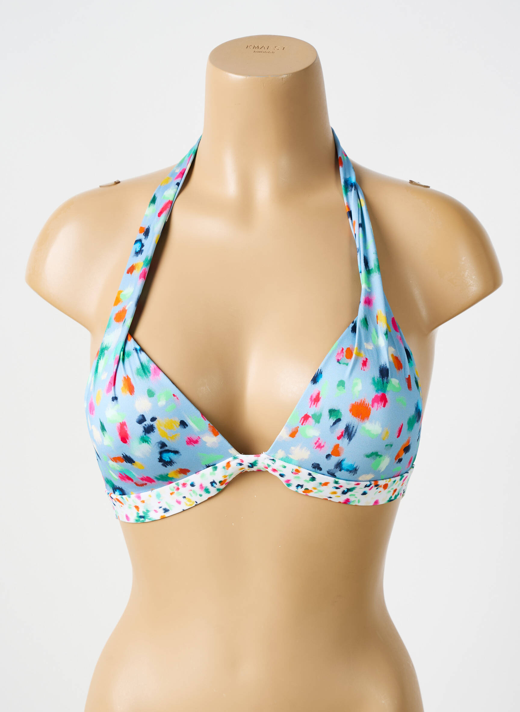 Maudymosi viršūnė tamprumas push-up liemenėlė su aukštu palaikymu mėlyna BIKINI BAR moteris