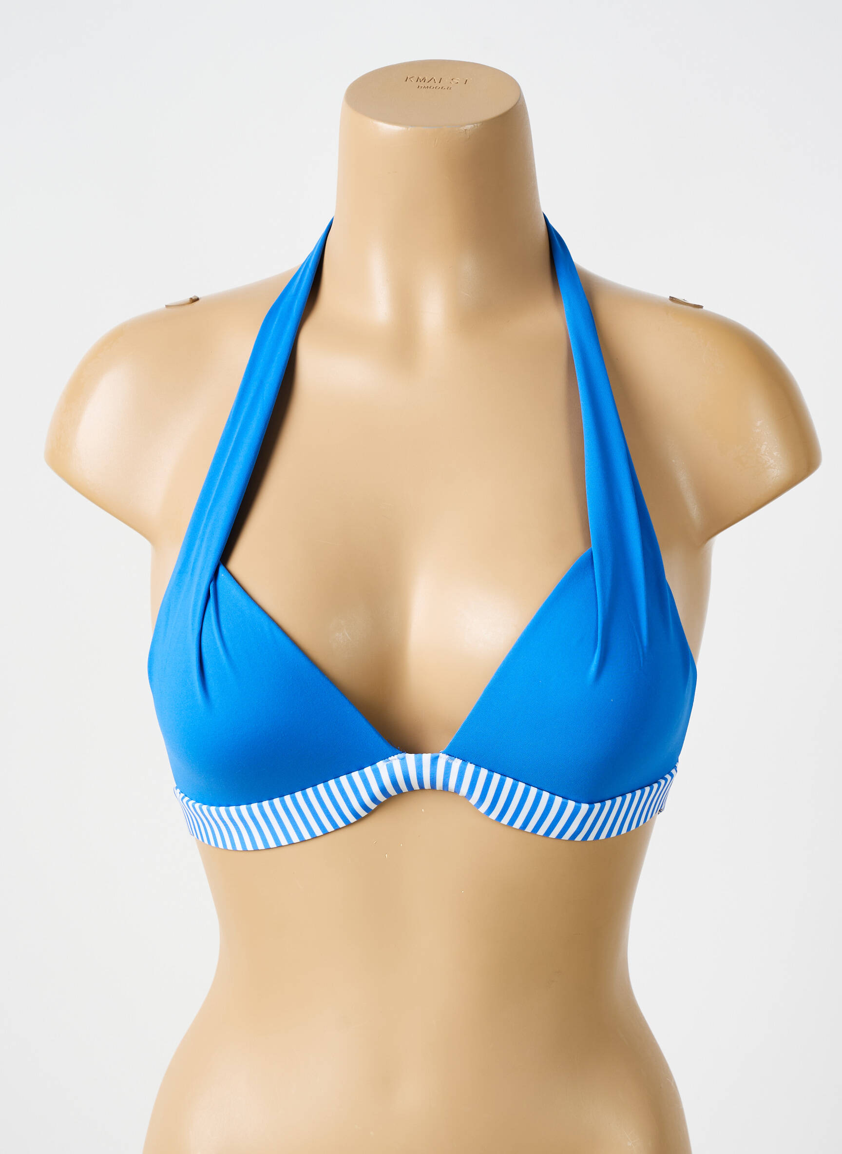 Maudymosi viršūnė tamprumas push-up liemenėlė su aukštu palaikymu mėlyna BIKINI BAR moteris