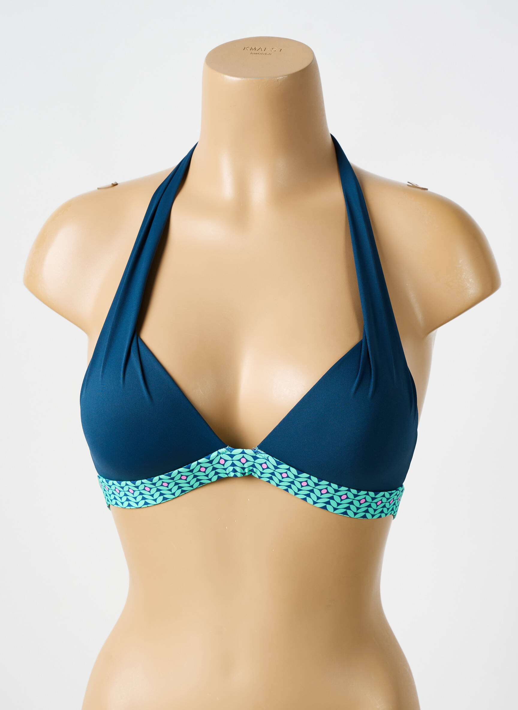 Maudymosi viršūnė tamprumas push-up liemenėlė su aukštu palaikymu mėlyna BIKINI BAR moteris