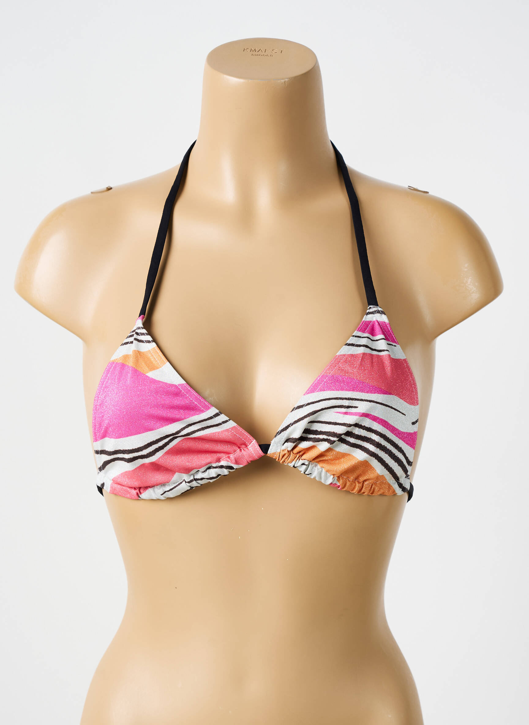 Maudymosi viršūnė tamprumas aukšti trikampiai rožinė BIKINI BAR moteris